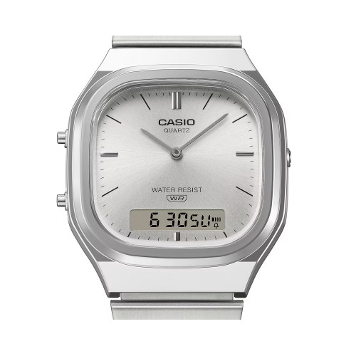 Reloj Casio Edgy Collection Ana-Digi para mujer y hombre esfera gris plata