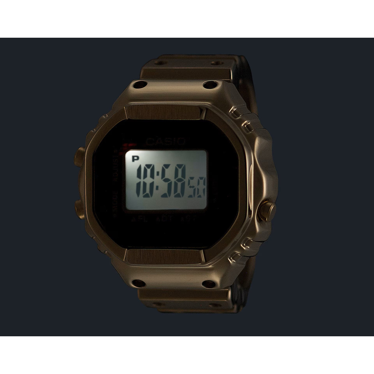 Reloj anillo Casio digital de acero dorado