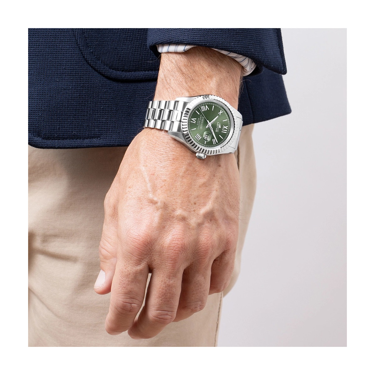 Reloj Lotus para hombre acero 41.2mm esfera verde