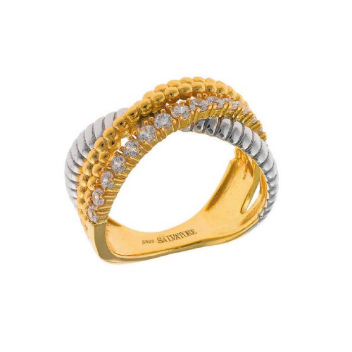 Anillo Salvatore plata 925 bicolor talla 12