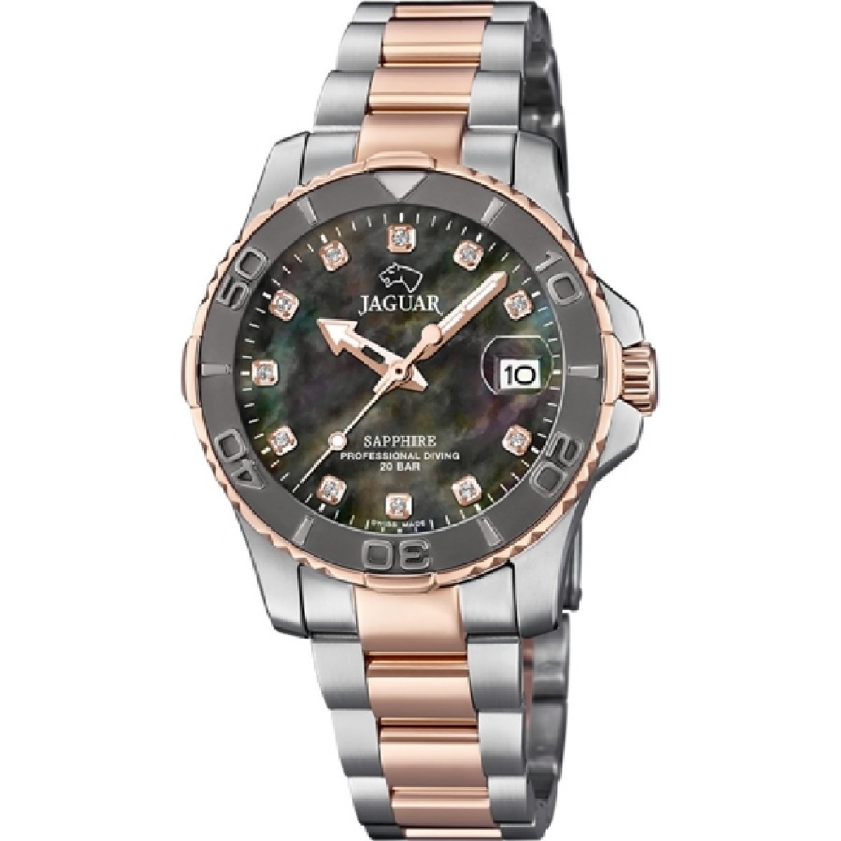 Reloj Jaguar para mujer bicolor con esfera de nacar negro 34mm