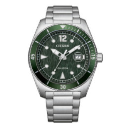 Reloj Citizen Marine 188 Ecodrive 43mm esfera verde