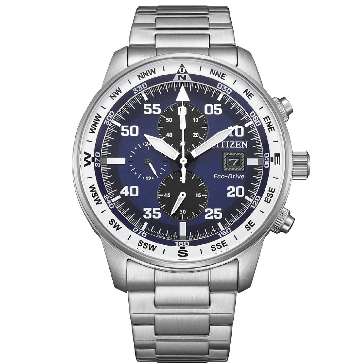 Reloj Citizen Ecodrive Aviator Crono esfera azul y negro