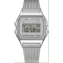 Reloj Casio digital retro esfera verde y brazalete milanés esfera gris