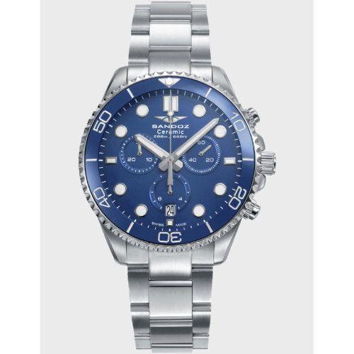 Reloj Sandoz Sport Cronógrafo para hombre 42cm cerámico azul