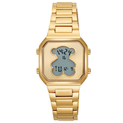 Reloj Tous digital con brazalete de acero dorado D-BEAR MINI