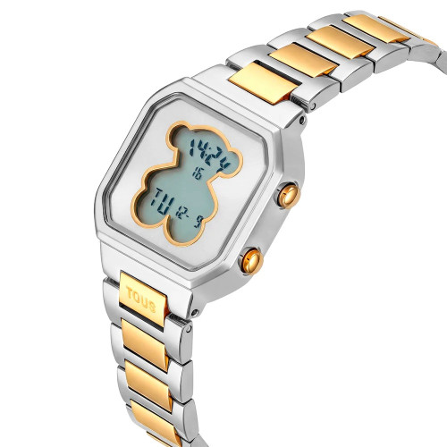 Reloj Tous digital con brazalete de acero y acero dorado D-BEAR MINI