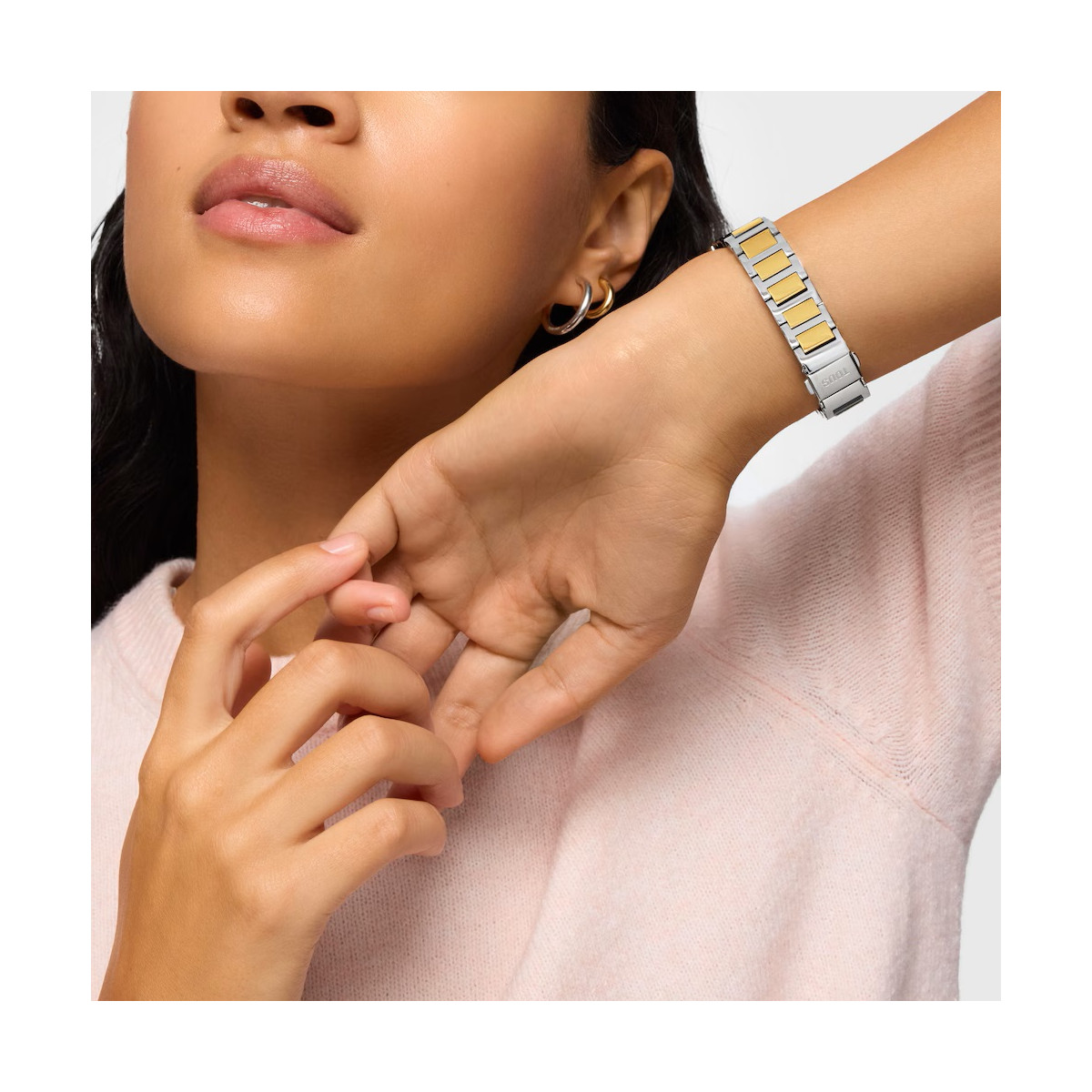 Reloj Tous digital con brazalete de acero y acero dorado D-BEAR MINI