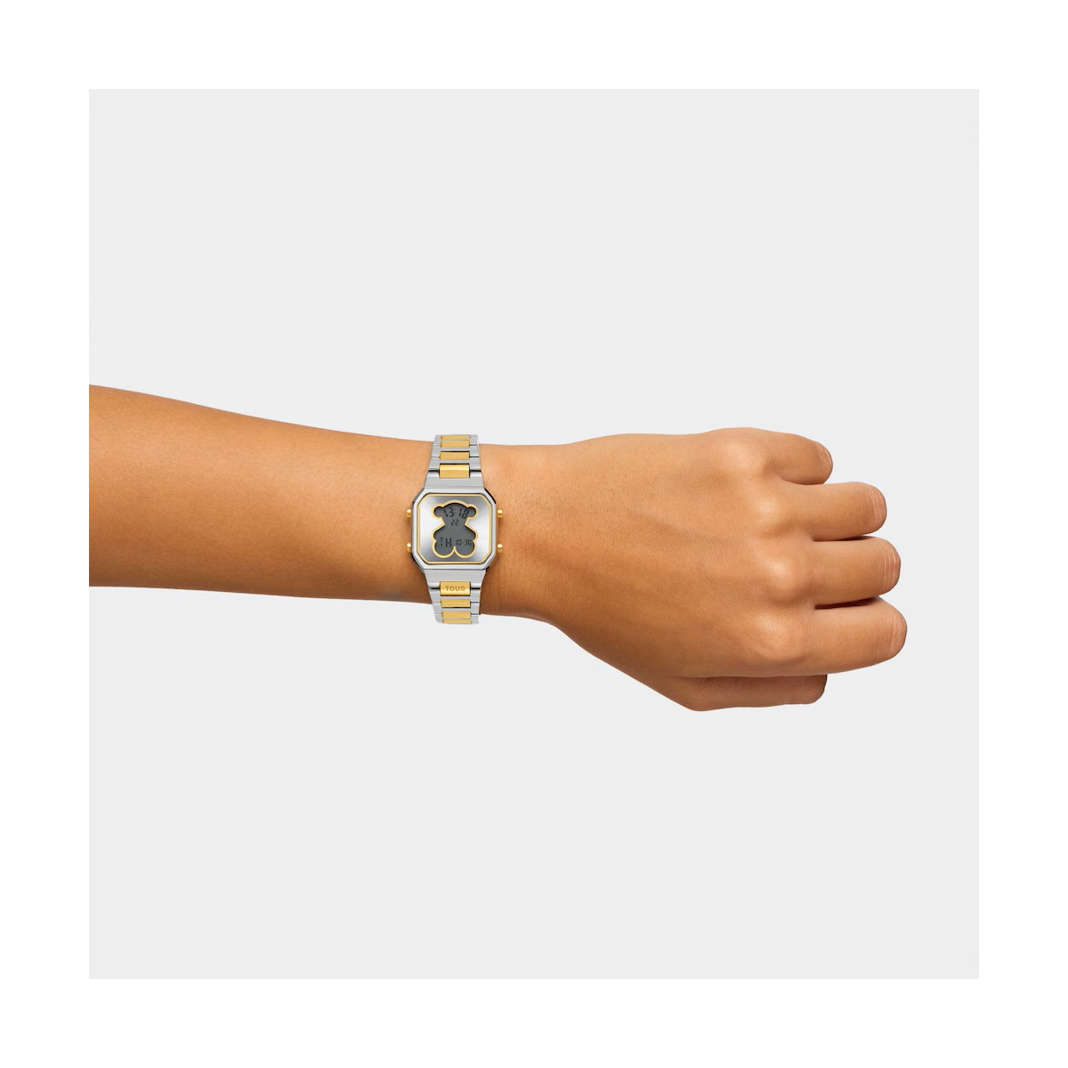 Reloj Tous digital con brazalete de acero y acero dorado D-BEAR MINI