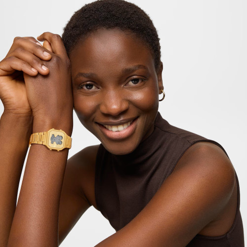 Reloj Tous digital con brazalete de acero dorado D-BEAR MINI