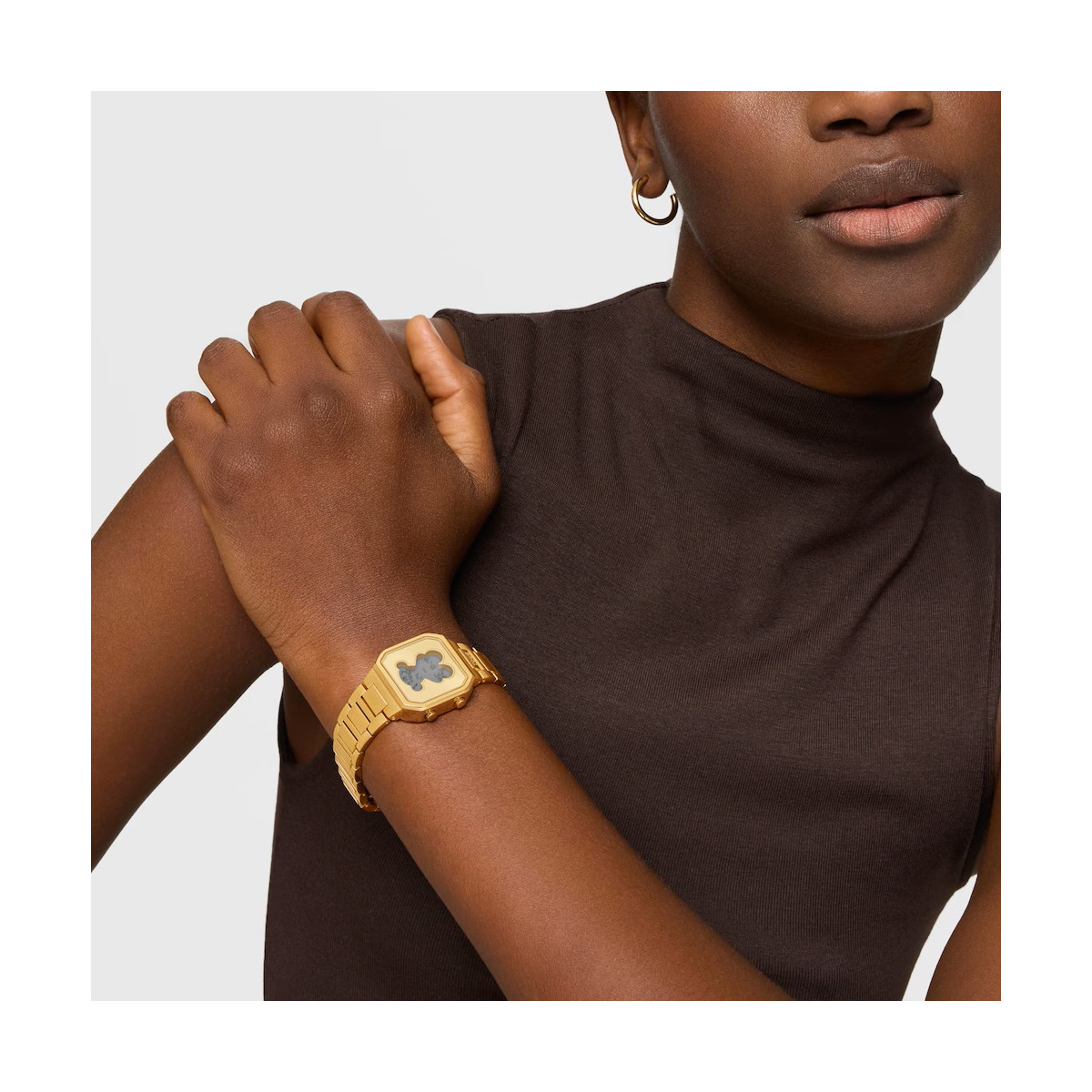 Reloj Tous digital con brazalete de acero dorado D-BEAR MINI