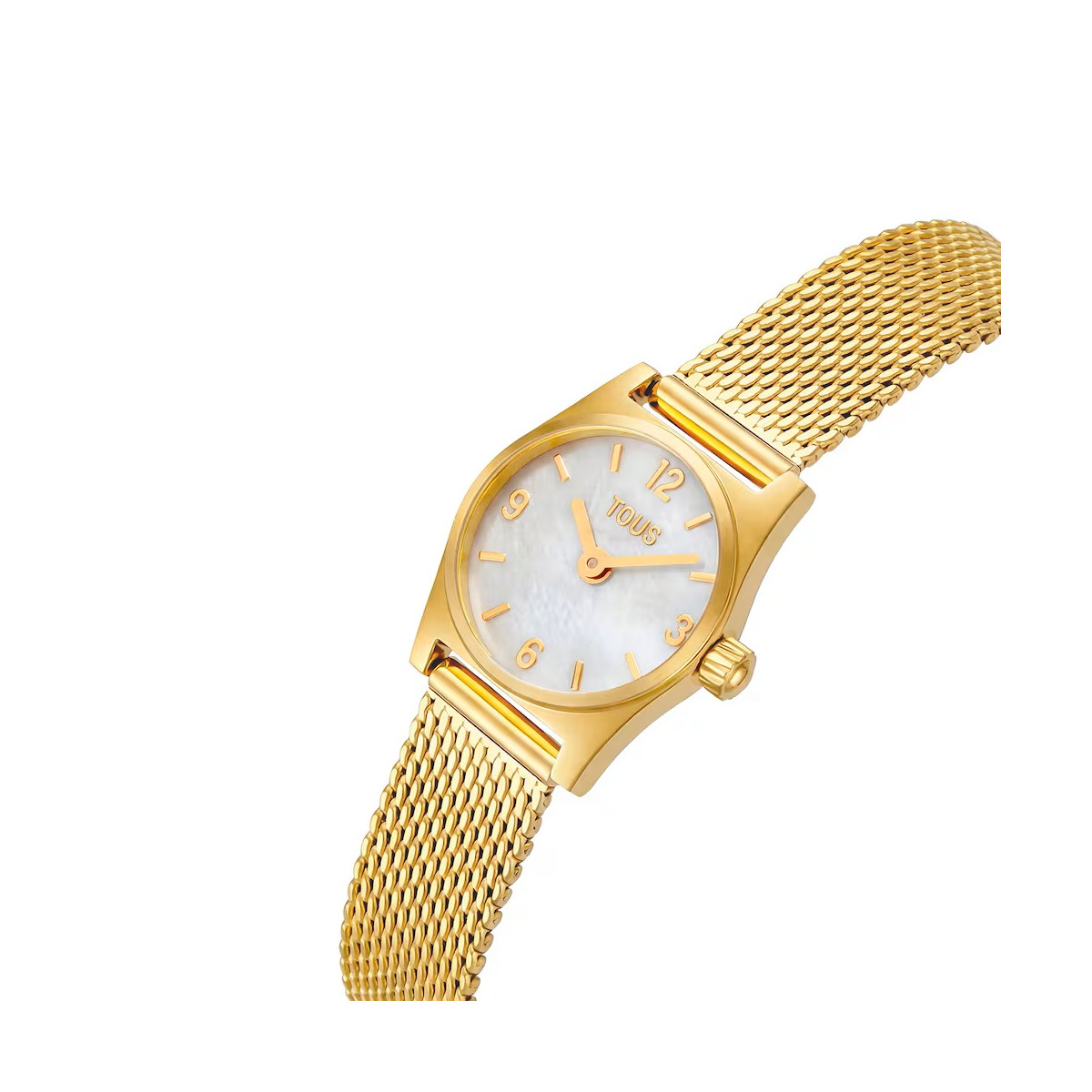 Reloj Tous analógico con brazalete milanés de acero dorado y esfera de nácar EPIC MINI