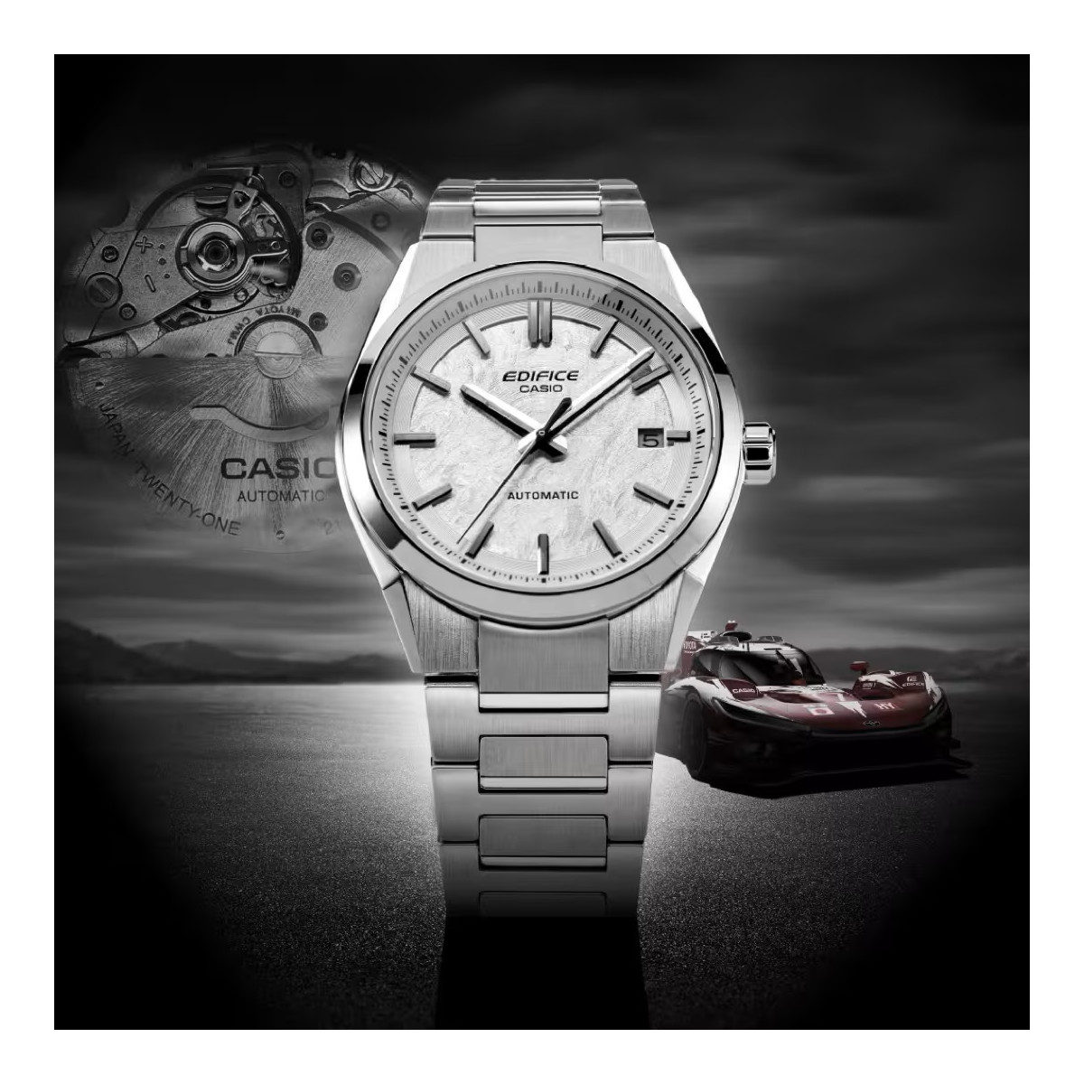 Reloj Casio Edifice Automático para hombre y mujer 39mm esfera gris plata