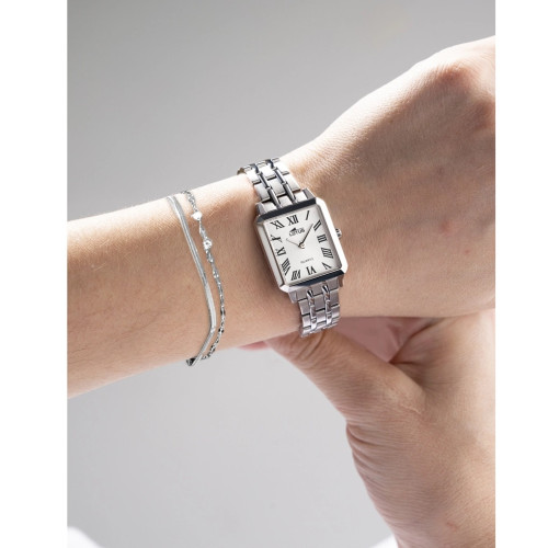 Set reloj Lotus Together para mujer esfera gris plata  22x33mm con pulsera de acero