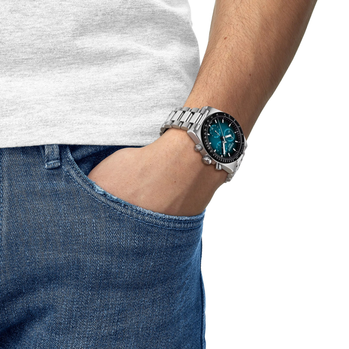 Reloj Tissot PR516 Cronograph Cuarzo esfera azul degradado para hombre