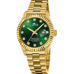 Reloj Lotus para hombre dorado esfera verde