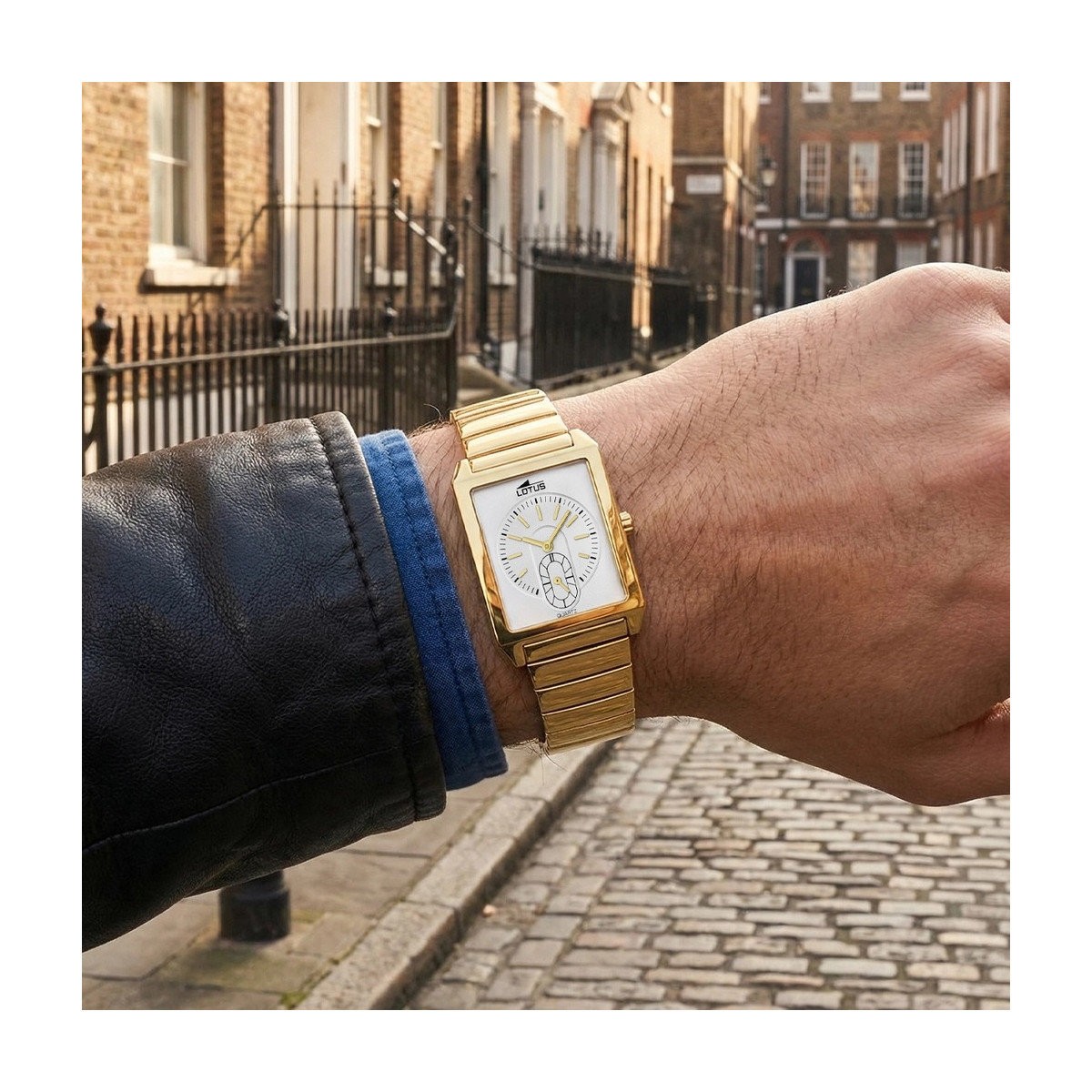 Reloj Lotus Square unisex acero dorado