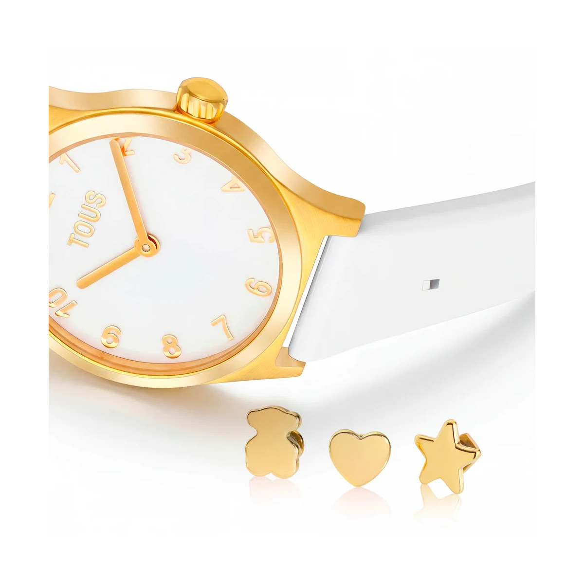 Reloj Tous analógico con correa blanco y acero en color dorado EPIC ICON KDT CHARMS para niña y mujer