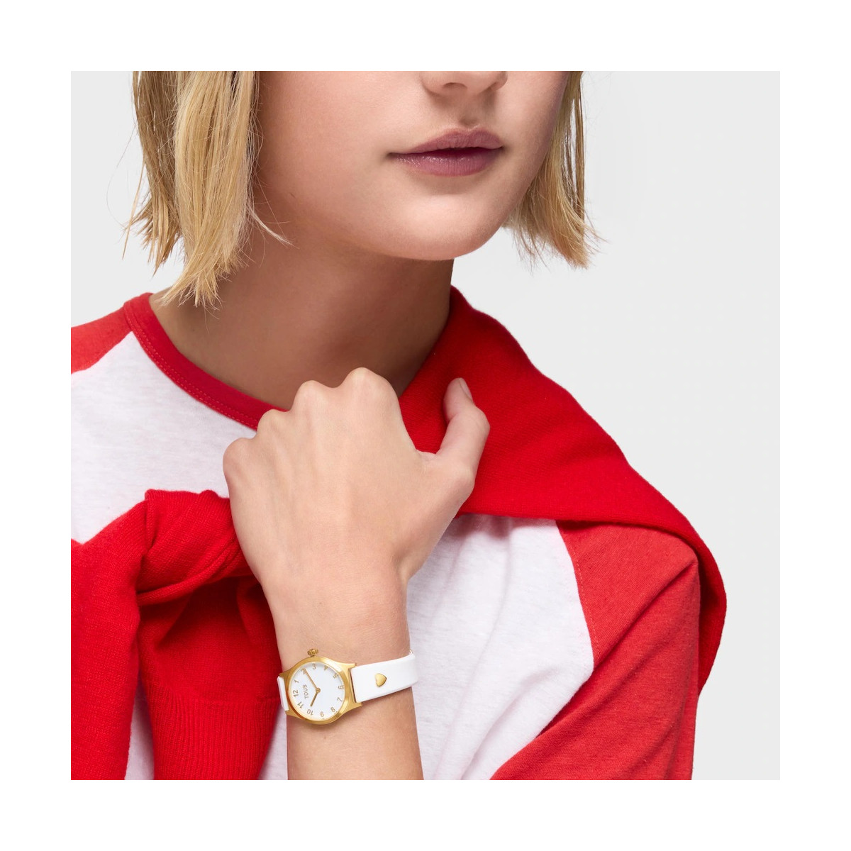 Reloj Tous analógico con correa blanco y acero en color dorado EPIC ICON KDT CHARMS para niña y mujer