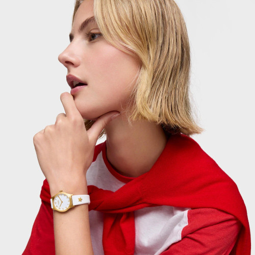 Reloj Tous analógico con correa blanco y acero en color dorado EPIC ICON KDT CHARMS para niña y mujer