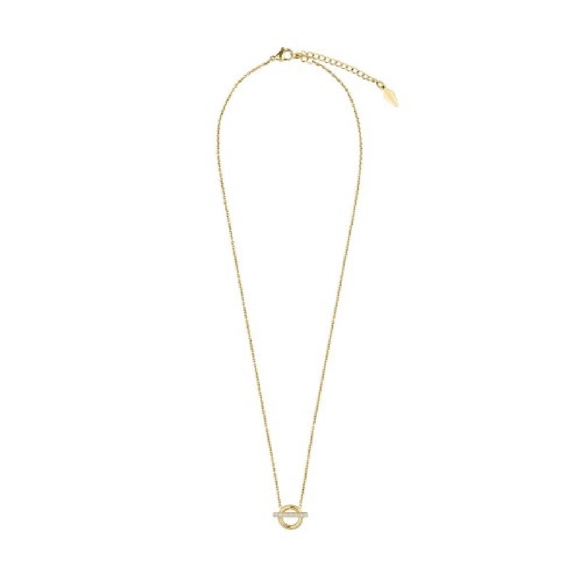 Collar Radiant Frost Circle de acero dorado