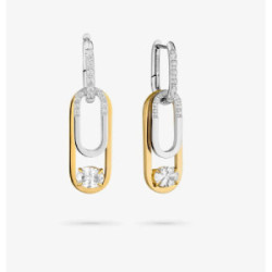 Pendientes Radiant Iced Triple acero bicolor