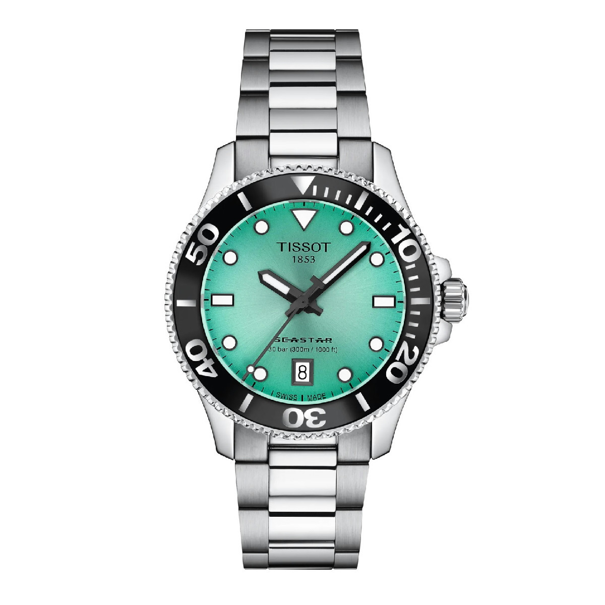 Reloj Tissot Seastar 1000 para señora esfera turquesa 36mm