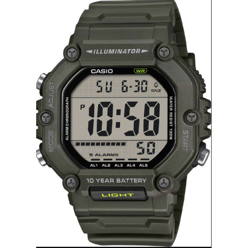 Reloj Casio Collection digital silicona verde kaki