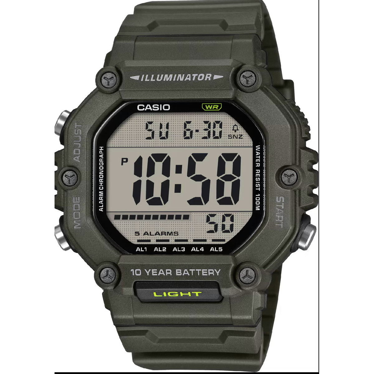 Reloj Casio Collection digital silicona verde kaki