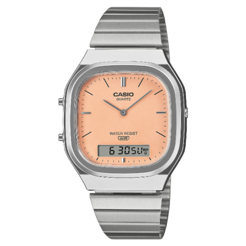 Reloj Casio Edgy Collection Ana-Digi para mujer y hombre esfera salmón
