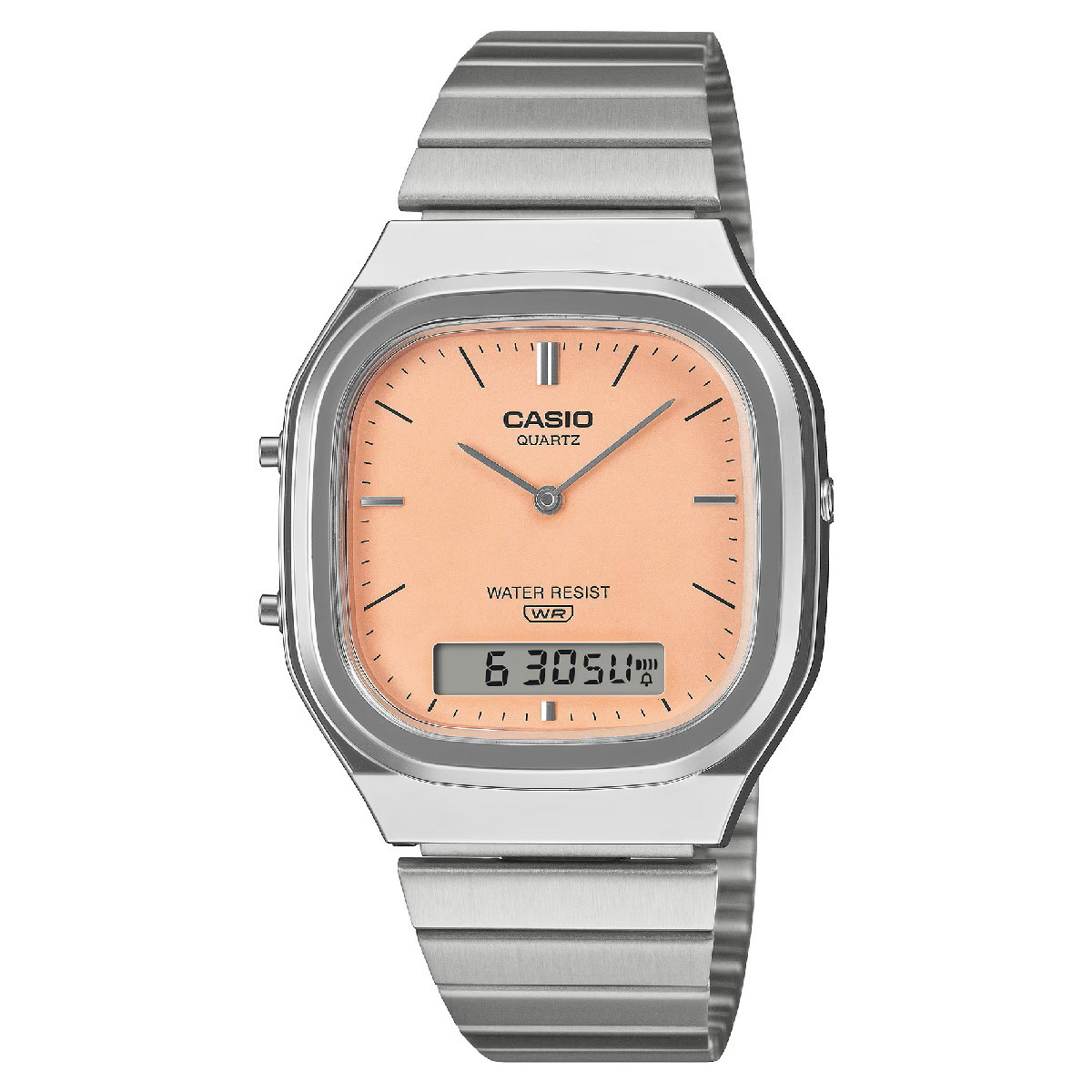 Reloj Casio Edgy Collection Ana-Digi para mujer y hombre esfera salmón