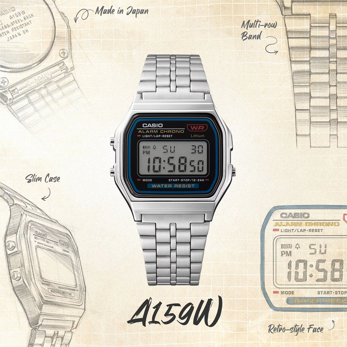 Reloj Casio digital retro