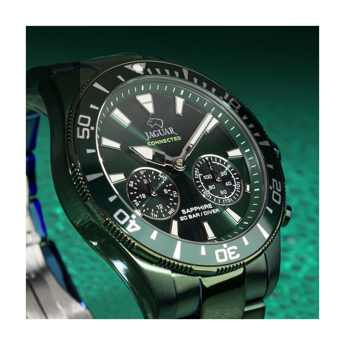 Reloj Jaguar Connected verde acero inoxidable para hombre