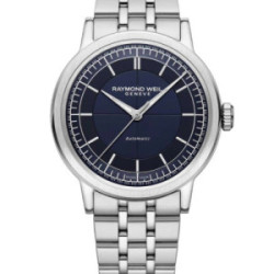 Reloj Raymond Weil Millesime central seconds 39 mm esfera azul