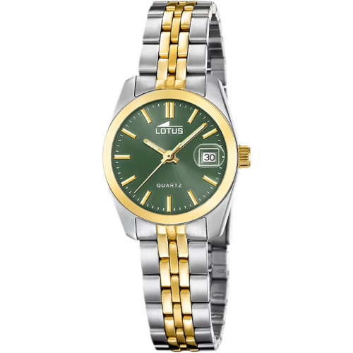 Reloj Lotus Old Money Bicolor esfera verde 26mm