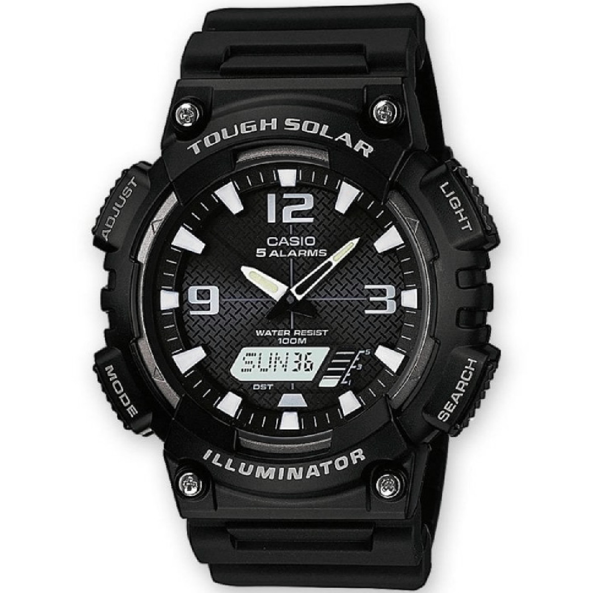 Reloj Casio Collection Anadigi 46mm caucho negro