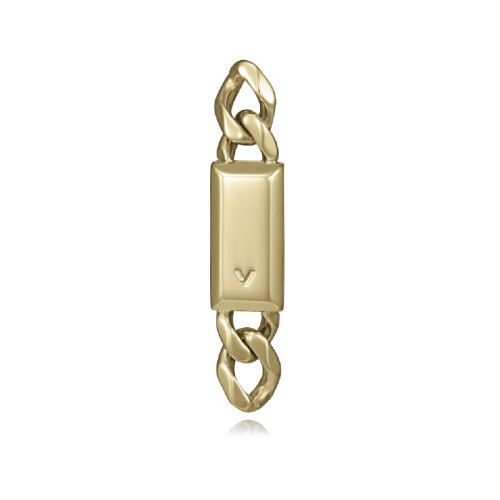 Pendiente único Viceroy de acero Ip dorado cadena con placa,colección Abraham Mateo