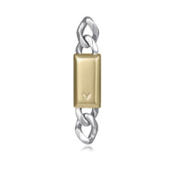 Pendiente único Viceroy de acero bitono Ip dorado cadena con placa,colección Abraham Mateo