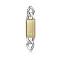 Pendiente único Viceroy de acero bitono Ip dorado cadena con placa,colección Abraham Mateo
