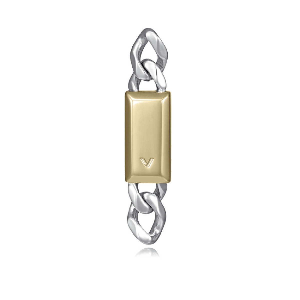 Pendiente único Viceroy de acero bitono Ip dorado cadena con placa,colección Abraham Mateo