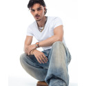 Anillo Viceroy de acero tipo sello IP dorado, colección Abraham Mateo talla 20