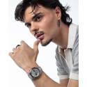 Pendiente único Viceroy de acero Ip negro cadena con placa,colección Abraham Mateo
