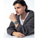 Pendiente único Viceroy de acero bitono Ip dorado cadena con placa,colección Abraham Mateo