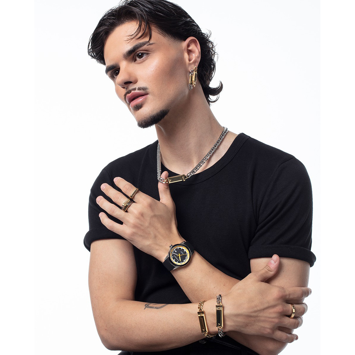 Pulsera Viceroy acero bitono dorado 20cm para hombre y mujer colleción Abraham Mateo