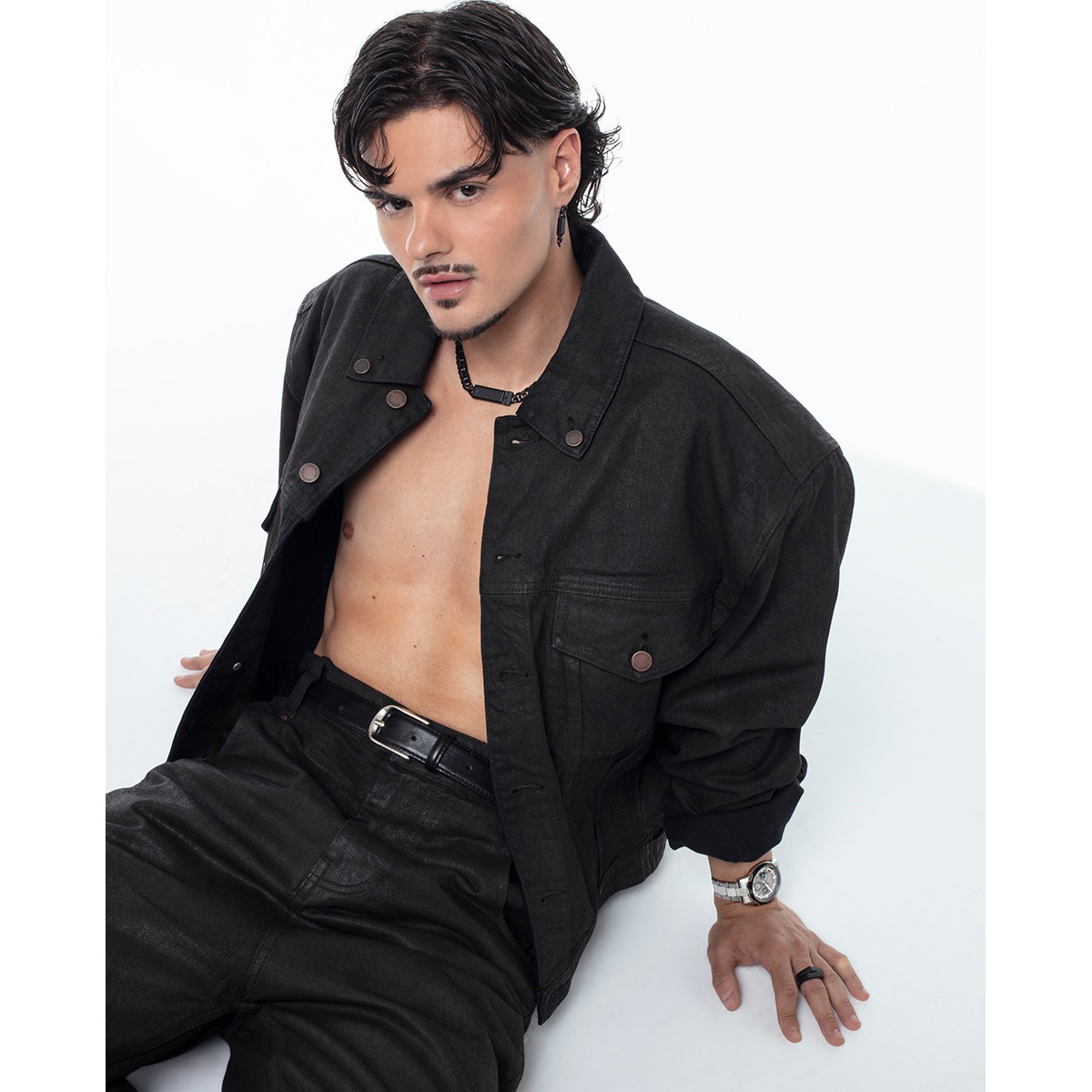Collar Viceroy acero IP negro 50cm para hombre y mujer colleción Abraham Mateo