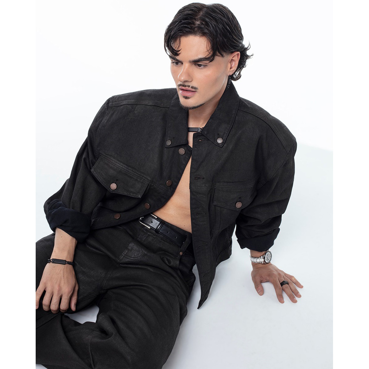 Pulsera Viceroy acero IP negro 20cm para hombre y mujer colleción Abraham Mateo