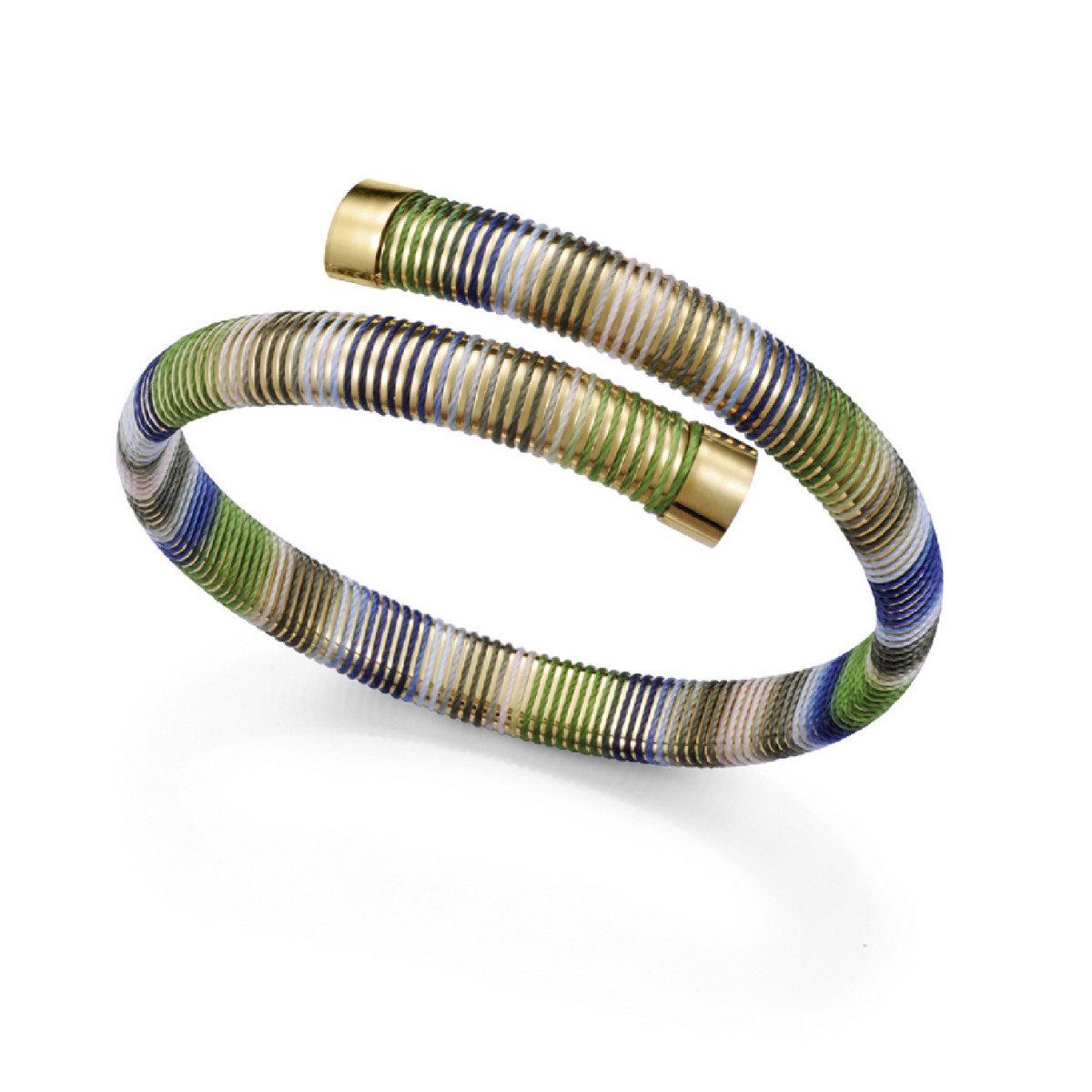 Pulsera Viceroy de acero tubogas flexible abierta con cordón enroscado, colección Laura Escanes