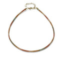 Collar Viceroy de acero Ip dorado tubogas con cordón enroscado, colección Laura Escanes