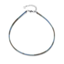 Collar Viceroy de acero tubogas con cordón enroscado, colección Laura Escanes