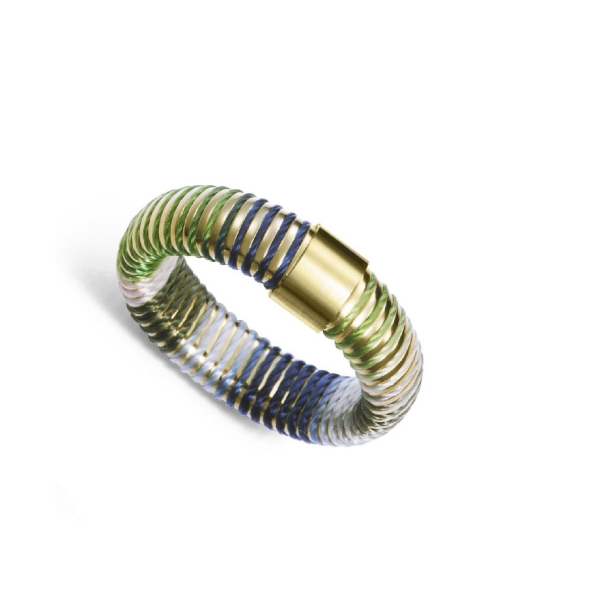 Anillo Viceroy de acero IP dorado tubogas con cordón enroscado, colección Laura Escanes talla 14